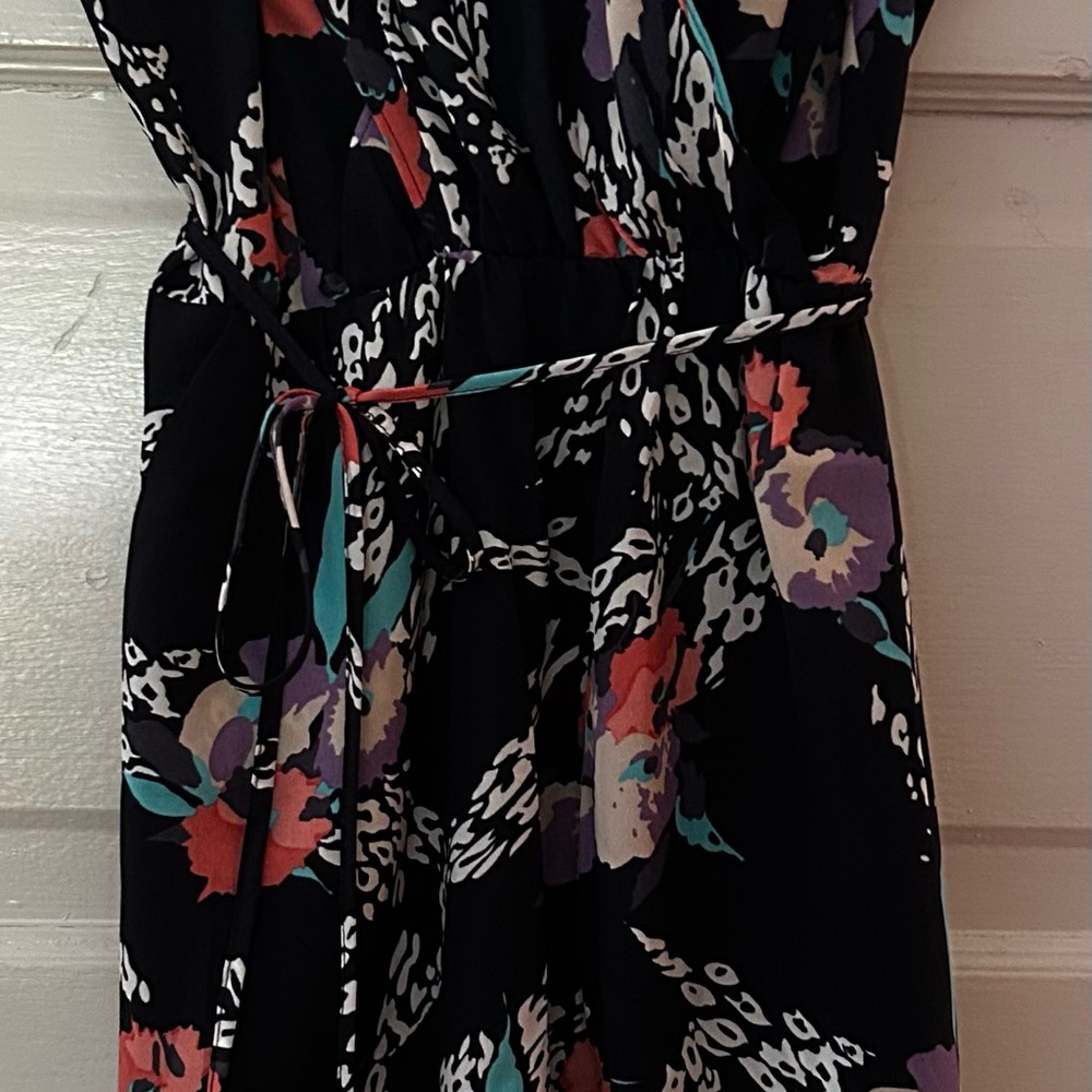 Yumi Kim Black Mini Dress with Floral Print
